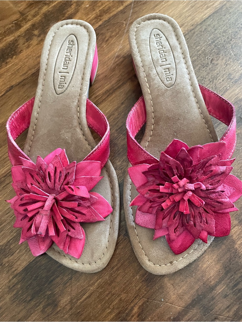 Sheridan Mia Red Floral Slide Sandals